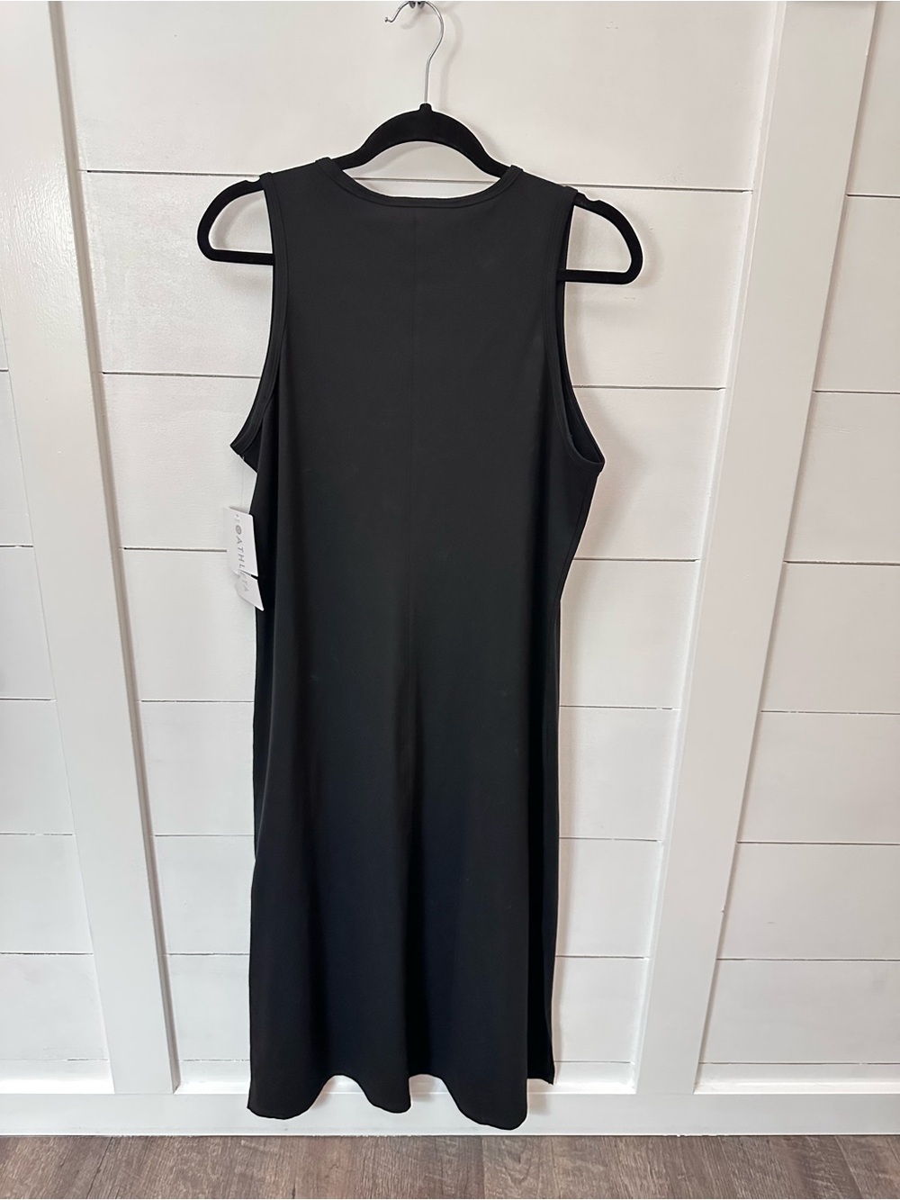 NEW Athleta L essential black cotton-spandex casual minimalist maxi dress LBD - Picture 3 of 12